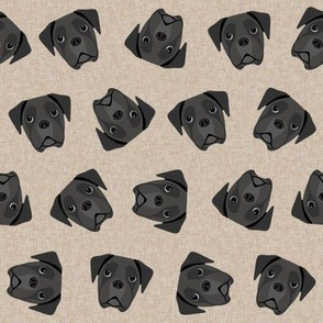 black boxer dog fabric -dog fabric, boxer dog - tan