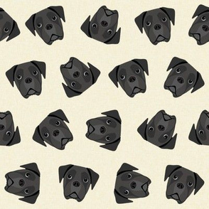 black boxer dog fabric -dog fabric, boxer dog - cream