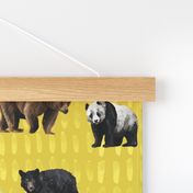 Bears with Yellow Ink on Yellow background