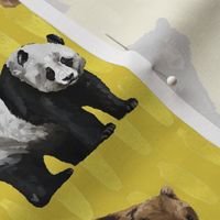 Bears with Yellow Ink on Yellow background