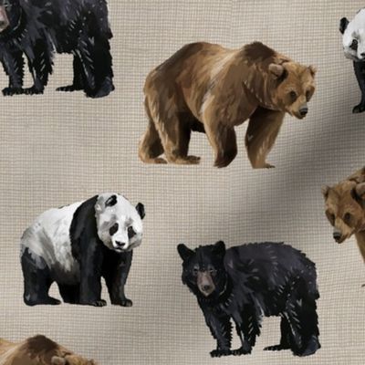 Bears On Linen 