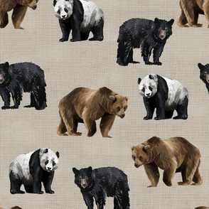 Bears On Linen 