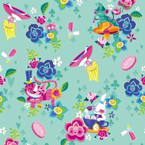 Alice In Wonderland Fabric – Lionheart Wallpaper