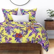 jumbo Vintage Boho Tropical Orchid-yellow