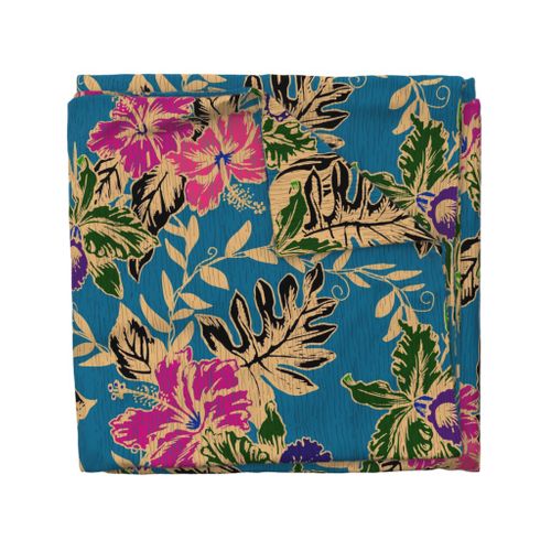 Jumbo Vintage Tropical Orchid-slate blue