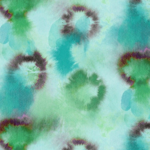 tie and dye circles blue green