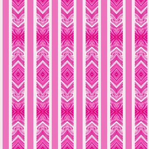 Medium - Pink and White  Arrowhead Stripes