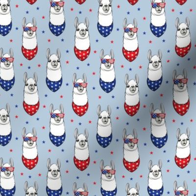 (1.75" scale) patriotic llamas on blue 2 with stars C20BS