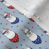 (1.75" scale) patriotic llamas on blue 2 with stars C20BS