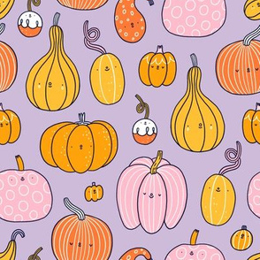 Cute pumpkins characters pattern