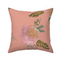 perfect pink peony garden summer floral on blush