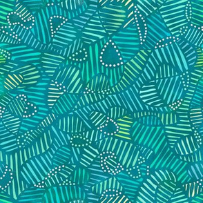 Swirly organic line shapes turquoise (small)