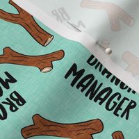 branch manager - sticks - twigs - tree branch - funny dog fabric - mint - LAD20