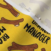 branch manager - sticks - twigs - tree branch - funny dog fabric - yellow - LAD20