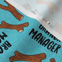 branch manager - sticks - twigs - tree branch - funny dog fabric - blue - LAD20