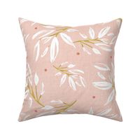 Zen - Gilded Blush Pink Leaves Large Scale