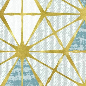 Luminous - Gilded Blue Geometric Jumbo Scale