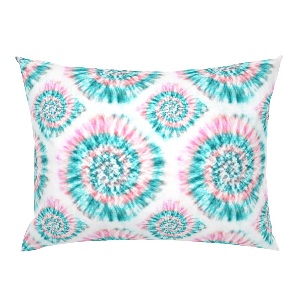 Summer Spiral Tie-Dye in Aqua and Pink