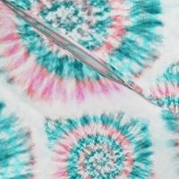 Summer Spiral Tie-Dye in Aqua and Pink