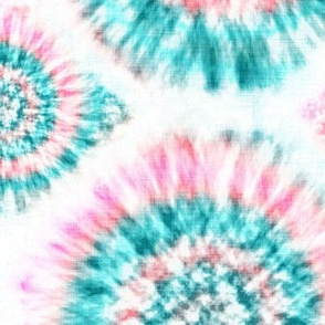 Summer Spiral Tie-Dye in Aqua and Pink