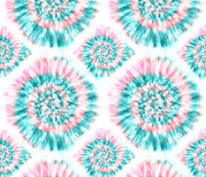 Summer Spiral Tie-Dye in Aqua and Pink
