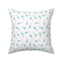 (small scale) pineapples - summer - blue & pink w/ polka - LAD20