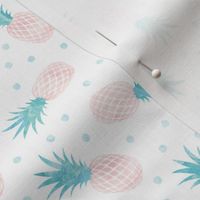 (small scale) pineapples - summer - blue & pink w/ polka - LAD20