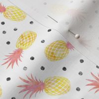 (small scale) pineapples - summer - pink w/ polka - LAD20