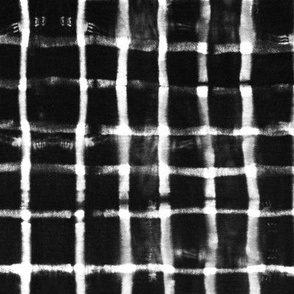 Shibori black horizontal and vertical stripes