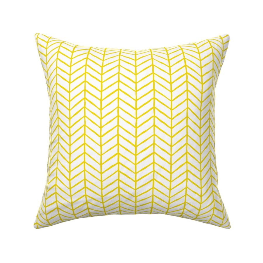 hand drawn herringbone | small scale in yellow