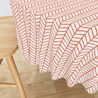 hand drawn herringbone | small scale in orange red