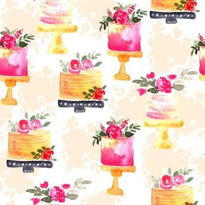 Watercolor Floral Cakes