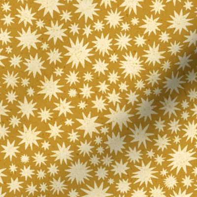 textured stars - small scale - mustard