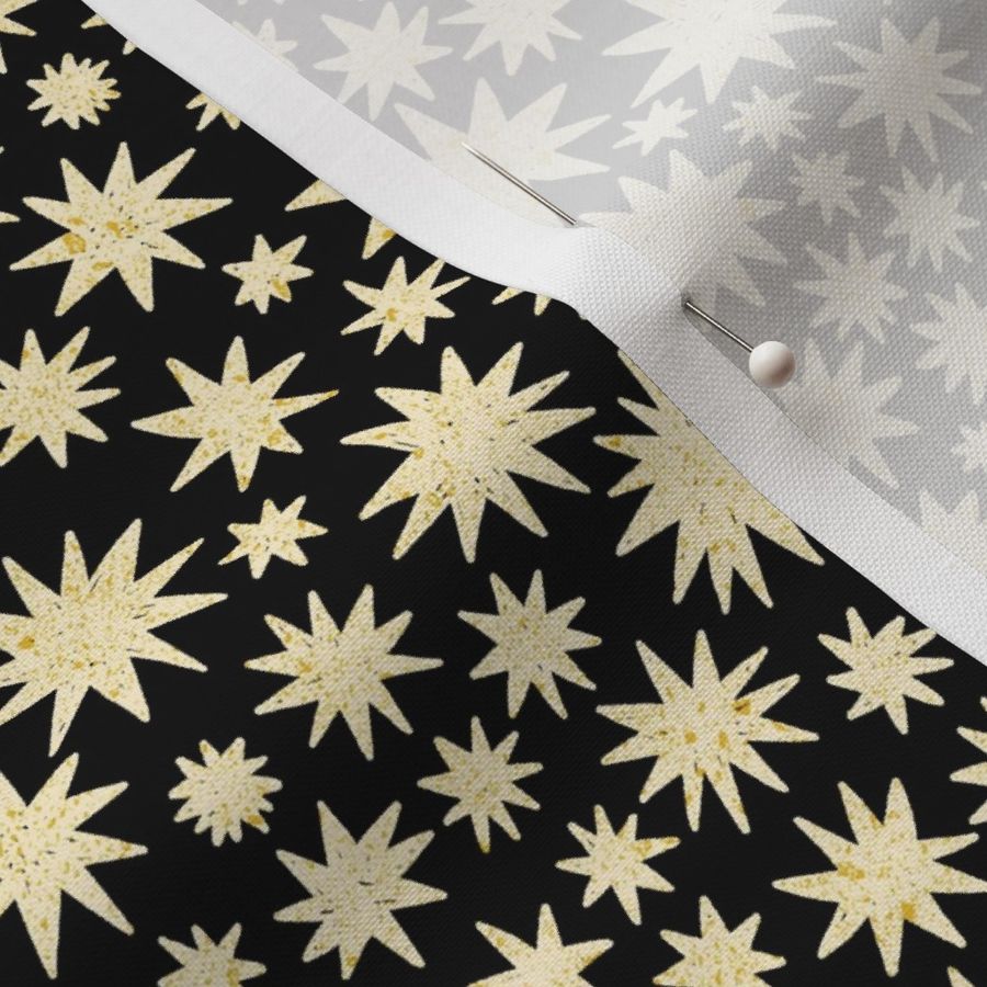 textured stars - small scale - black