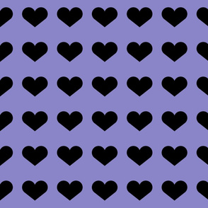 lavender with black hearts