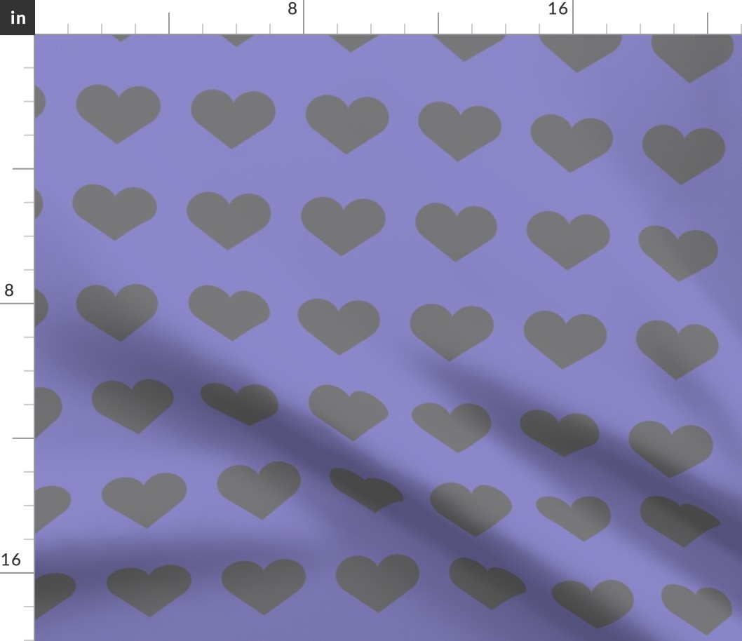 lavender with gray hearts