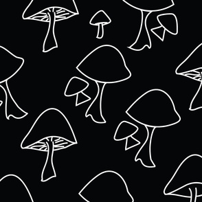 Mushrooms_simplified_BW_seaml_stock