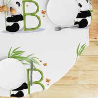 The letter B and Panda, white background