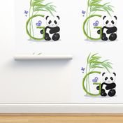 The letter G and Panda, white background