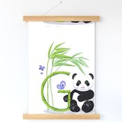 The letter G and Panda, white background