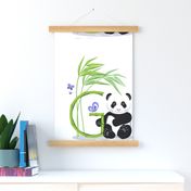 The letter G and Panda, white background