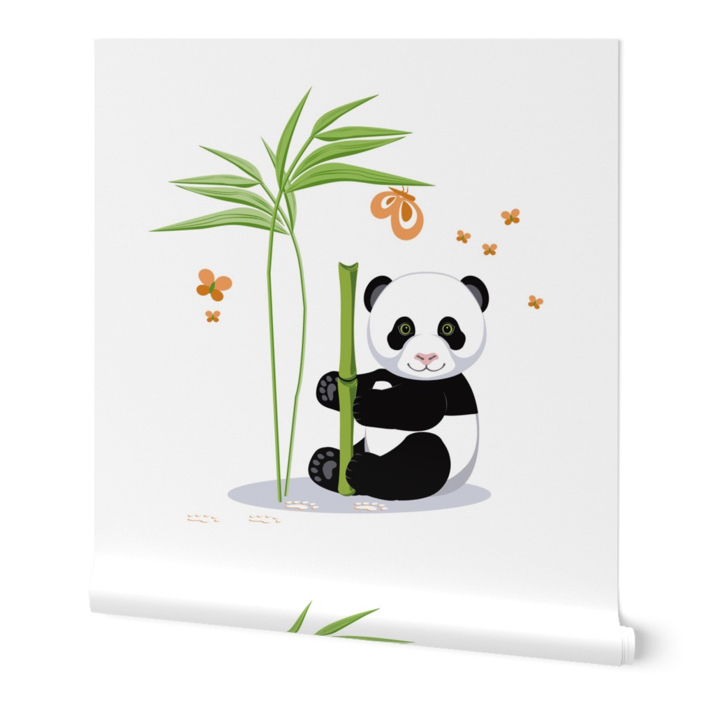 The letter I and Panda, white background