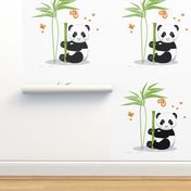 The letter I and Panda, white background