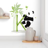 The letter K and Panda, white background