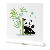 The letter L and Panda, white background