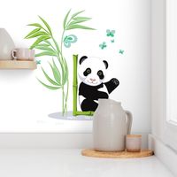 The letter L and Panda, white background