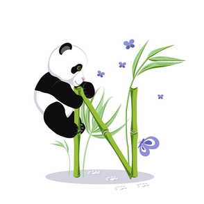 The letter N and Panda, white background