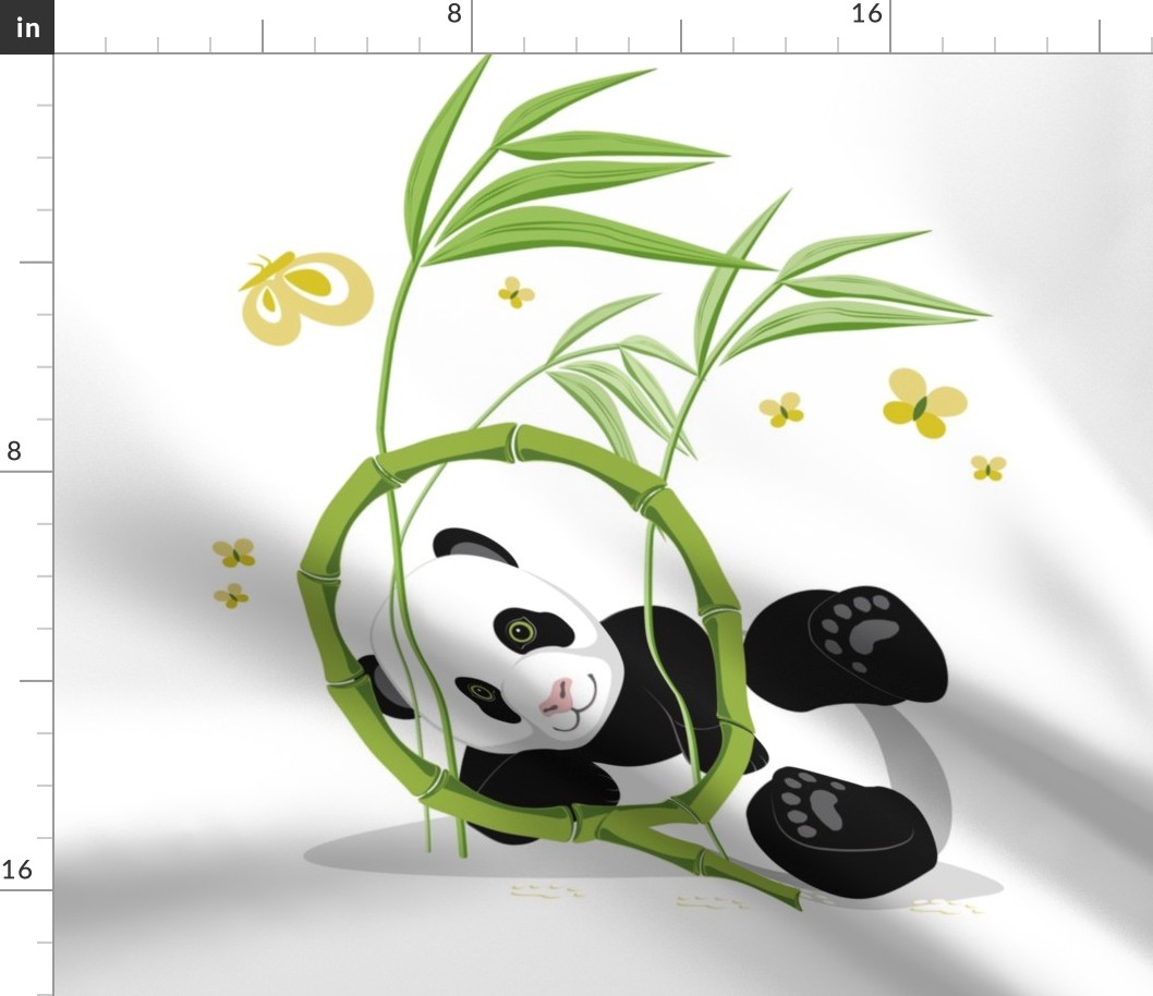 The letter Q and Panda, white background