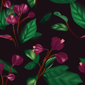 Purple bloom dark cloth