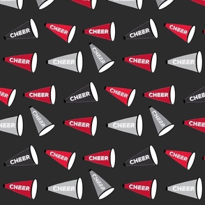 Cheer Mix red gray black  on almost black- LARGE 105